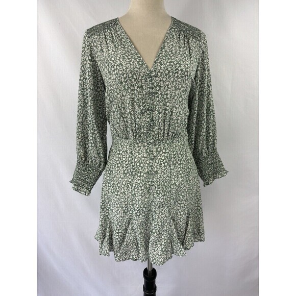 Veronica Beard Desio Mini Dress Green Cream Floral Print 2 - Picture 12 of 12